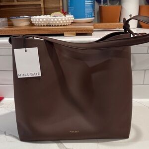 NWT Mina Baie Harlow Midi in Coco